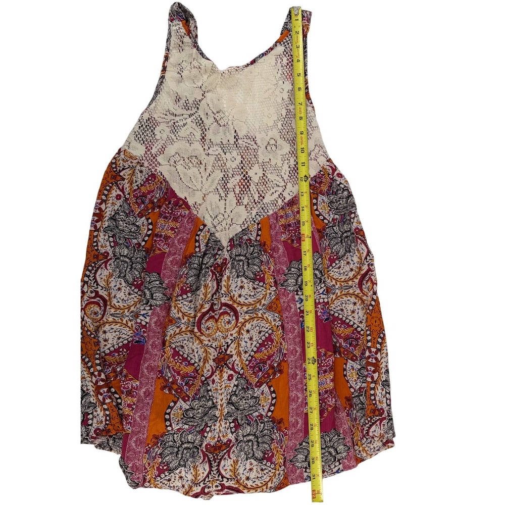 Free People Intimately Boho Patchwork Lace Tunic Tank Oversized XS Festival - Picture 7 of 7